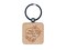 Happy Mother's Day Heart with Elegant Roses Engraved Wood Square Keychain Tag Charm